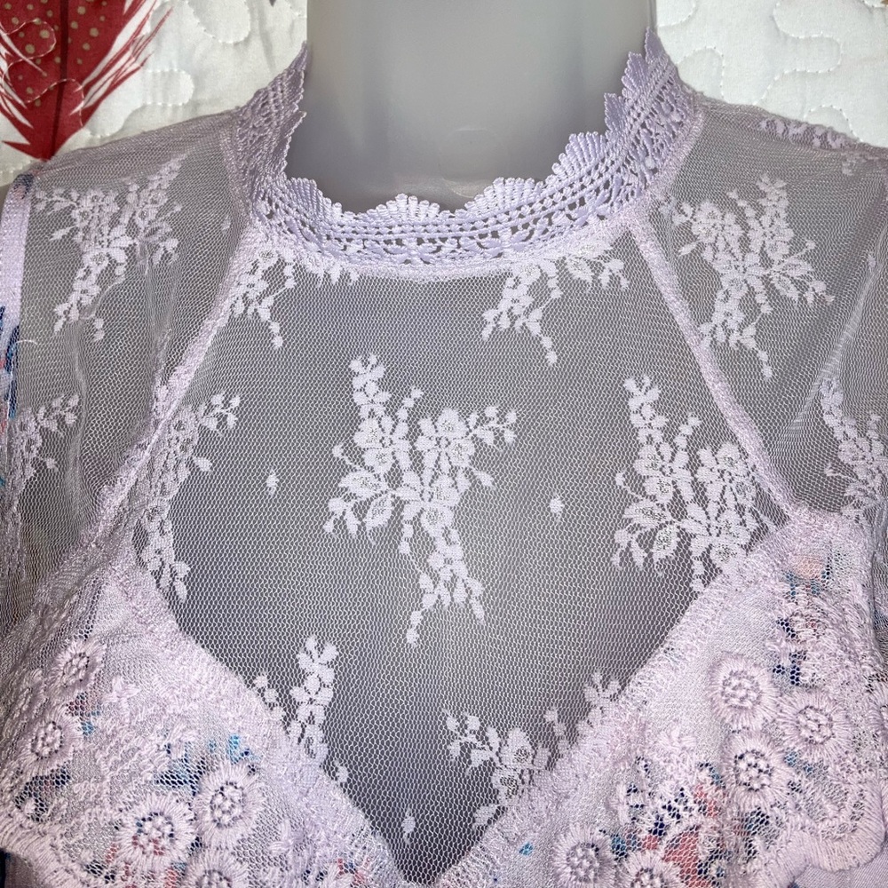 NOBO lace mock neck blouse junior XL 15-17 - Picture 6 of 12